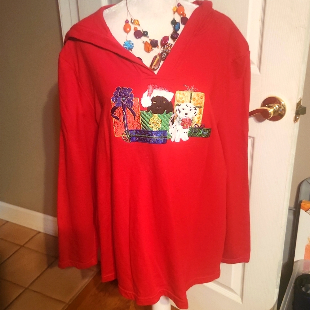 Ladies hooded Christmas top